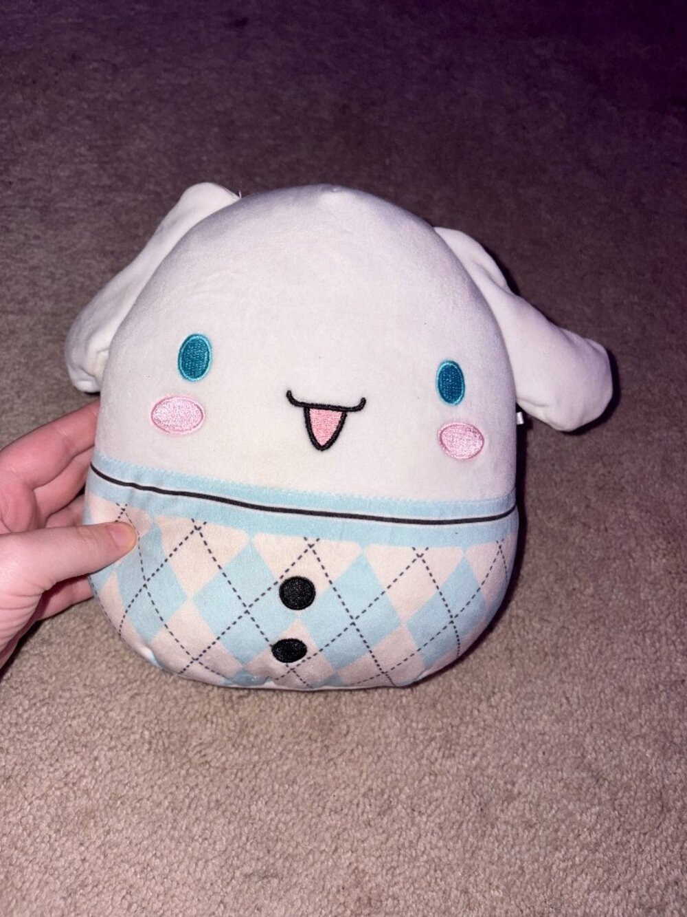 Squishmallows Sanrio Cinnamoroll 8 Inch Argyle Plaid Plush
